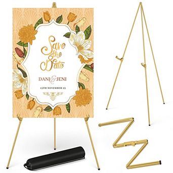 Display Artist Easel Stand Tripod Collapsible Portable Folding Adjustable Metal Poster Show