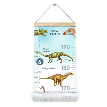Personalised Dinosaur Growth Chart Removable Wall Ruler Kids Room Decoration Canvas 76 Inch