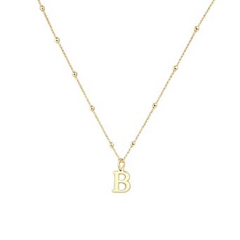 14k Gold Plated Hypoallergenic Cubic Zirconia Letter Pendant Necklace Gift for Her