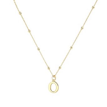 14k Gold Plated Hypoallergenic Cubic Zirconia Letter Pendant Necklace Gift for Her
