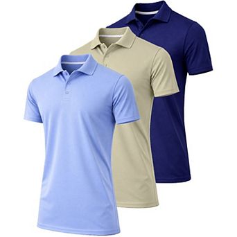 Jump Start Men's Dry Fit Moisture-Wicking Polo Shirt-3 Pack