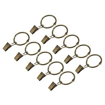 14 pc Curtain Rings with Clips, Carbon Steel 1 Inch Drapery Clip Rings Hooks for Curtain Rod