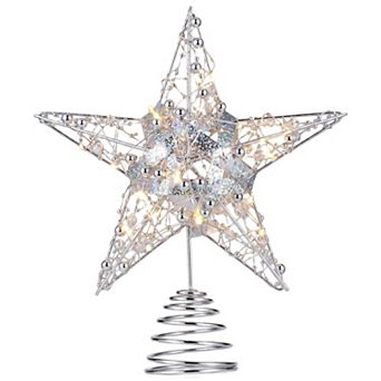 Shimmering Cosmic Starburst, Luxury Glowing Foliage Crest Ornament 7.9 Inches