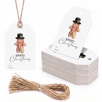 Thick Christmas Wrapping Tags with Twine