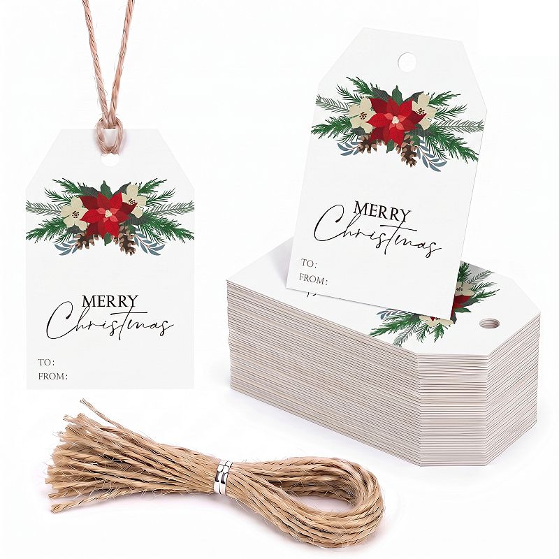 Thick Christmas Wrapping Tags with Twine