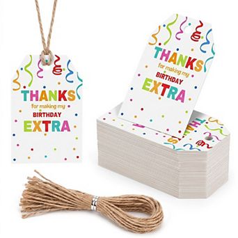 Thick Cartoon Birthday Present Wrapping Tags
