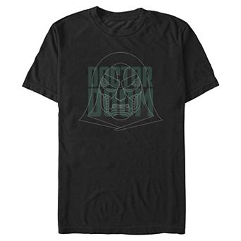Men's Marvel Avengers Doomsday Doctor Doom Lines Portrait Graphic Tee