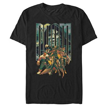 Men's Marvel Avengers Doomsday Dr. Doom Vs Heroes Poster Graphic Tee