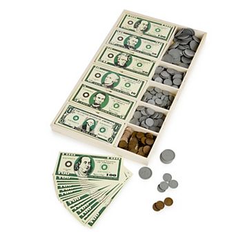 Melissa & Doug Educational Wooden Play Money Set