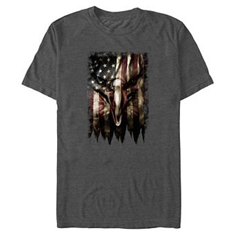 Big & Tall Bald Eagle USA Flag Print Graphic Tee