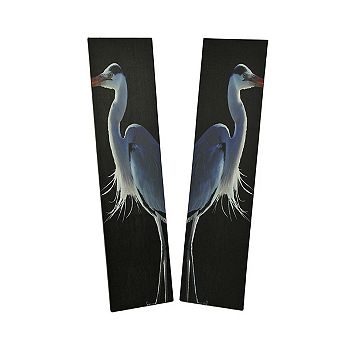 42 in Twin Herons Black And White Canvas Print Set