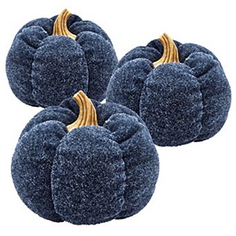 KWPZQEB Blue Pumpkin Set of 3, Pumpkin Ornament Decor for Holiday