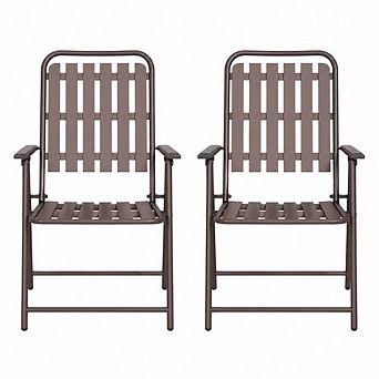 WOW PIONEER Set of 2 Instant Setup Folding Chair, Rust & Stain Resistant