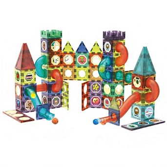 Contixo ST8 110 pc Light-Up Magnetic Marble Run STEM Building Set for Kids Ages 3+