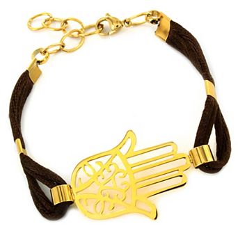 Women's Polished Hamsa Cotton Cord Bracelet