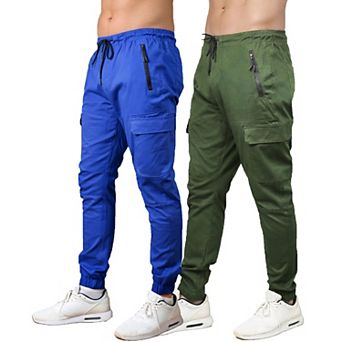 Blu Rock Men's Cotton Flex-Stretch Cargo Jogger-2 Pack