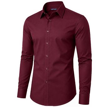 Galaxy James Tailor Men' Slim Fit Long Sleeve Stretch Dress Shirt