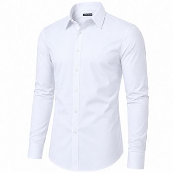 Galaxy James Tailor Men' Slim Fit Long Sleeve Stretch Dress Shirt