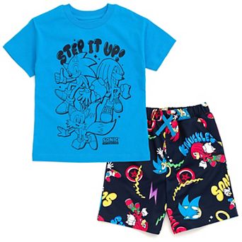 SEGA Sonic the Hedgehog Athletic 2 pc Tee and Shorts Set