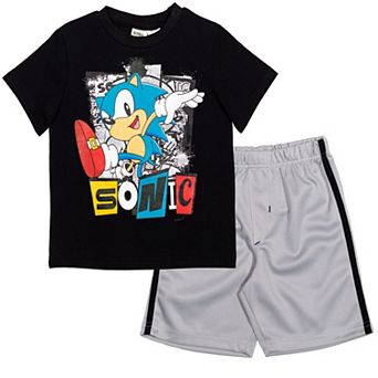 SEGA Sonic the Hedgehog Athletic 2 pc Tee and Shorts Set