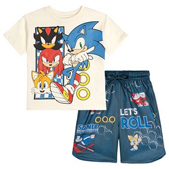 SEGA Sonic the Hedgehog Athletic 2 pc Tee and Shorts Set