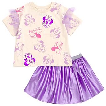 Disney's Minnie Mouse T-Shirt and Iridescent Skirt Set