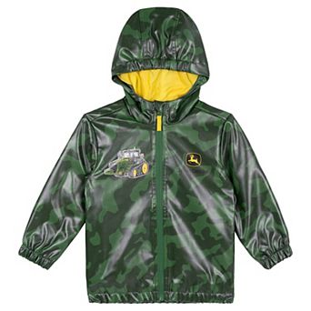 John Deere Hooded Zip-Up Rain Jacket