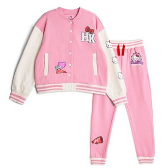 Hello Kitty Fleece Varsity Jacket and Pants Set