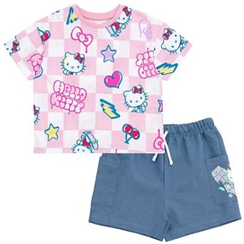 Hello Kitty T-Shirt and Chambray Shorts Set