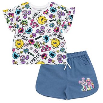 Sesame Street T-Shirt and Chambray Shorts Set