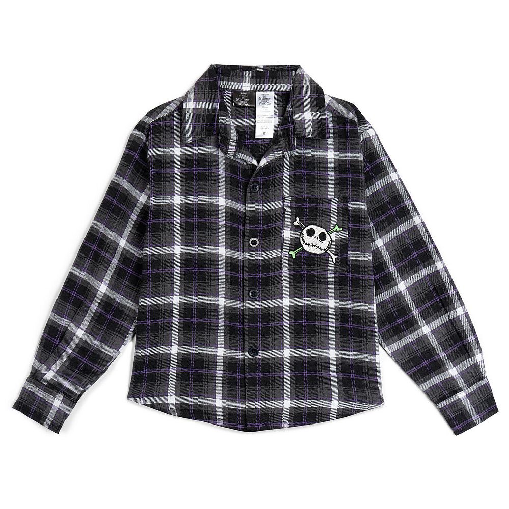ア*ン様 極美品✨児島ジーンズ「RNB-597 Quilt Shirt Jack Disney's Nightmare Before Christmas Jack Skellington Long Sleeve