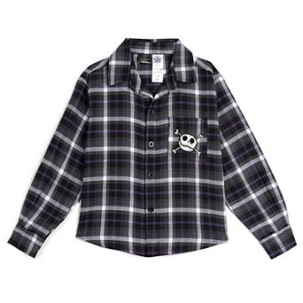 Disney's Nightmare Before Christmas Jack Skellington Long Sleeve Button Down Shirt