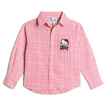 Hello Kitty Long-Sleeve Flannel Button-Down Shirt