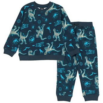 Jurassic World Jurassic Park Blue (Dinosaur) Sweatshirt and French Terry Pants Set