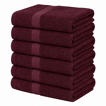 8 pc Cotton Towel Set Super Soft Absorbent Striped Decorative Quick Dry
