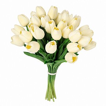 30 pc Real Touch Artificial Tulips Flexible Stem Wedding Home Decor
