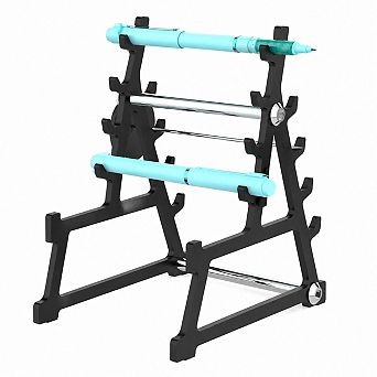 Mini Barbell Weight Rack Pen Holder 8 Slots Fitness Themed Desk Decor Funny Office Gifts