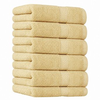 6-Pack Luxury Cotton Towel Set Soft Absorbent Durable Gift Ready