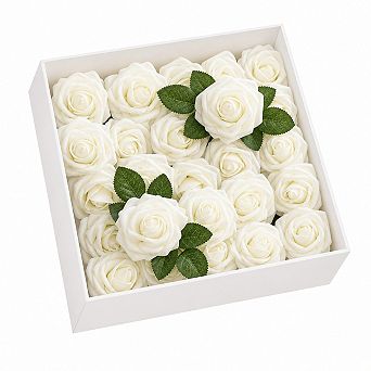 50 pc Realistic Artificial Roses Fake Flowers for Wedding Bouquets Home DIY Decor Arrangements