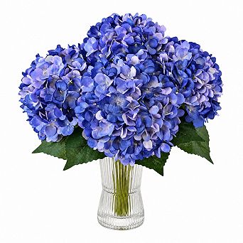 4 pc Silk Hydrangea Artificial Flowers Lifelike Floral Arrangements for Home Wedding Decor
