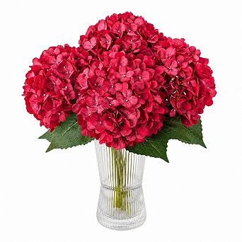 4 pc Silk Hydrangea Artificial Flowers Lifelike Floral Arrangements for Home Wedding Decor