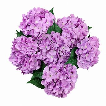 6 pc Artificial Hydrangea Flowers Silk Faux Bouquets For Home Wedding Decor