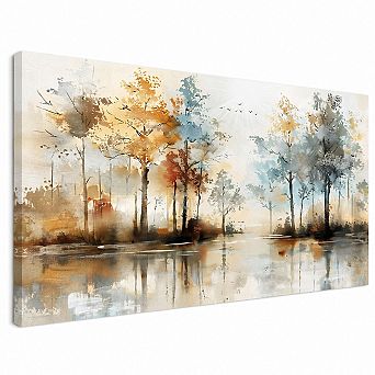 Abstract Framed Canvas Wall Art Ready To Hang For Home Office Decor