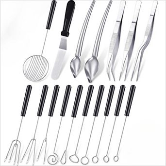 17 pc Candy Dipping Tools Set Culinary Decorating Spoons for Decorative Plates Making Desserts