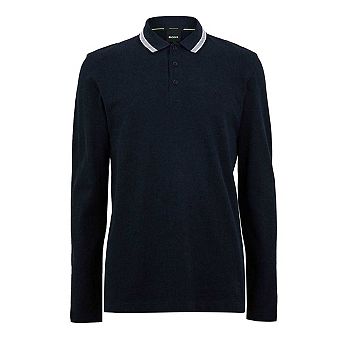 Boss Mens Plisy Long-Sleeved Polo Shirt