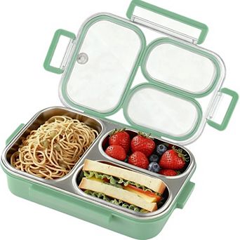 Stainless Steel 3 Compartment Leakproof Lunch Box BPA Free Food Container