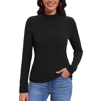 Womens Turtleneck Tops Mock Turtle Long Sleeve Shirts Fall Winter