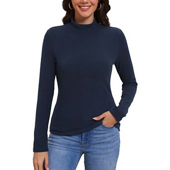 Womens Turtleneck Tops Mock Turtle Long Sleeve Shirts Fall Winter