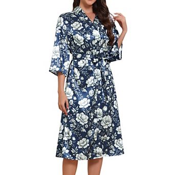 Women's Satin Robes Silky Robes Long Sleeves Dressing Gowns