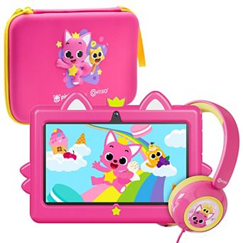 Contixo Pinkfong Baby Shark 7-Inch Kids Tablet Bundle, 32GB, 8 Apps, Headphones & Bag
